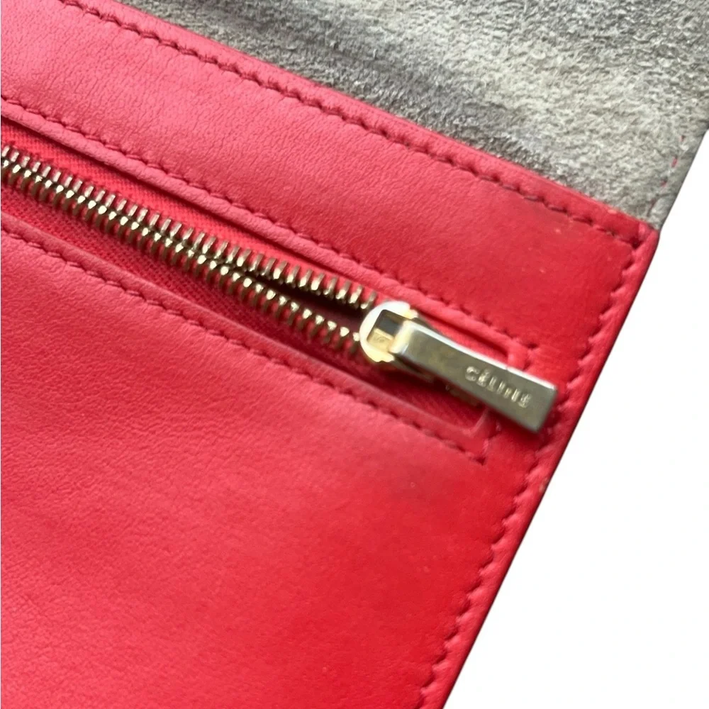 Celine Large Wallet Cream and Bright Orange/Red - Picture 6 of 7